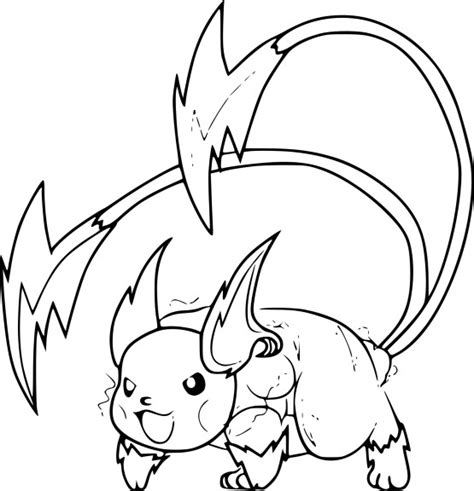 Original raichu with alolan colors. Coloriage Mega Raichu Pokemon à imprimer