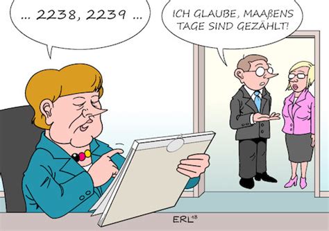 Für die afd ist der zeitpunkt denkbar ungünstig. Merkel Maaßen von Erl | Politik Cartoon | TOONPOOL