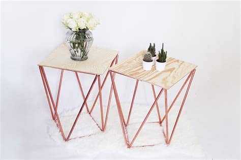 Möbelstücke wie ein couchtisch lassen sich mit relativ geringem aufwand selber bauen. Beistelltisch selber bauen aus Kupfer - Kreative Bauanleitung