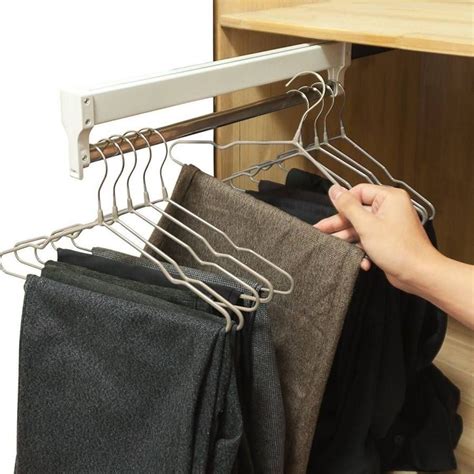 Ideas for his and season popular closet rod lift mechanism that is just the aesthetic of and ideas about diy closet rod plans. pull down closet rod | Pants rack, Wardrobe outfits ...