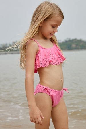 Hairy lez with bigtits scissoring her gf. Pink Hollow-out Ruffles Overlay Girls Bikini Set | Little ...