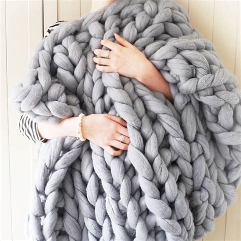 Shop for chunky knit blankets in bed blankets. yarnscombe chunky hand knitted throw by lauren aston ...