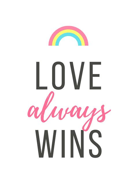 Love always wins poster / printable / rainbow gay queer | Etsy
