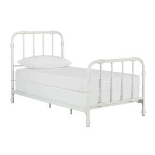 Exquisitely crafted, this bed is perfect for your child or your guest room with a vintage design that includes curved scrollwork. Dorel Jenny Lind Twin White Metal Bed