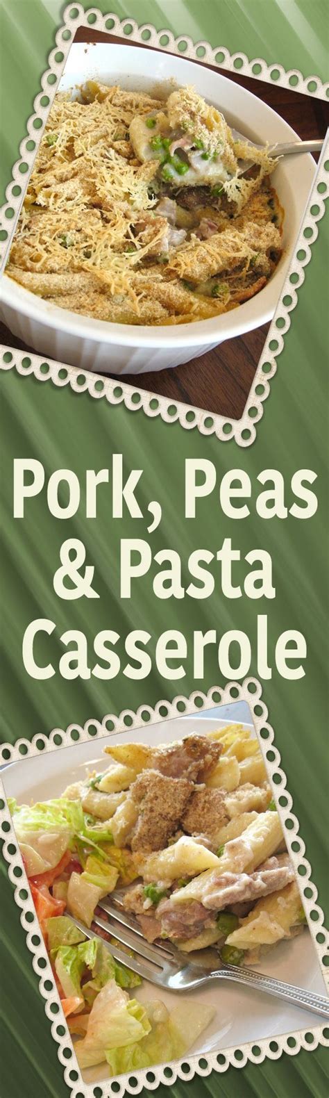 Pork enchilada casserole makes plenty, which means it is the perfect meal for a large family or for bringing to a potluck. Pork Peas & Pasta Casserole | Leftover pork recipes, Pork ...
