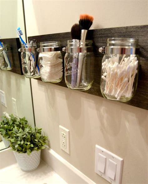 Mason jar bathroom storage & accessories from mason jar crafts love. 10 Simplicity DIY Bathroom Shelves | Home Design And Interior