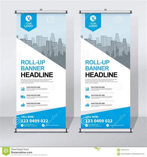 Roll Up Banner Design Template, Vertical, Abstract ...