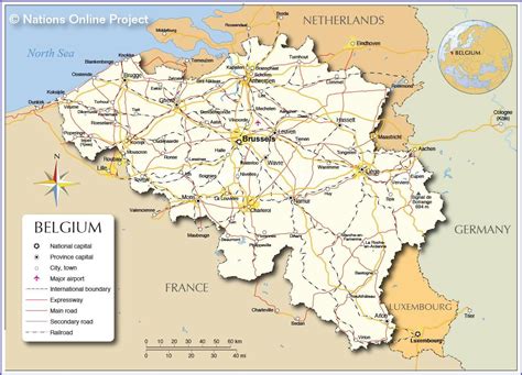 Collection of detailed maps of all european countries with cities and roads. Mapa da Bélgica - Um mapa da Bélgica (Europa Ocidental ...