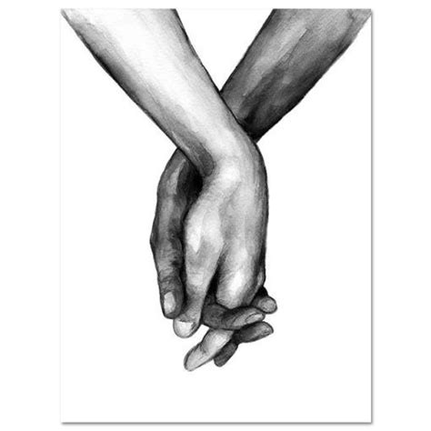 Cute and romantic couple one line drawing vector illustration. Nordic Poster Black And White Holding Hands Picture Canvas ...