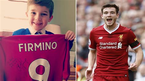 #liverpool fc #premier league #loris karius #andrew robertson #roberto firmino. Andrew Robertson Sends Present To Young Fan Who Gave ...