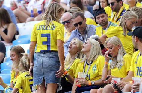 Victor lindelöf's wife maja nilsson put on a busty display in a recent upload (image: Victor Lindelöf and wife Maja Nilsso kiss at Sweden match ...