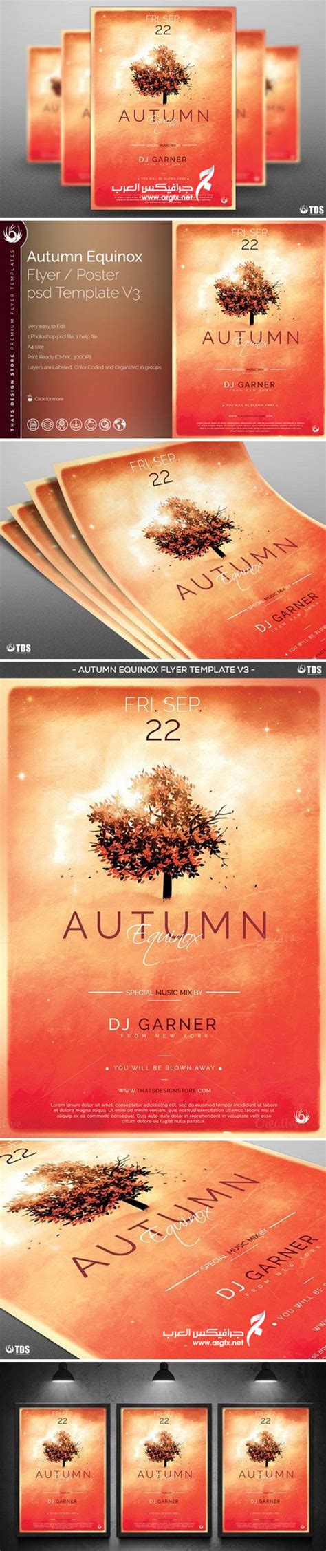 Start making awesome videos online! Autumn Equinox Flyer Template » Free Download Vector Stock ...