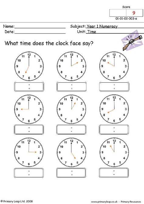 Starting with some great fun counting worksheets . Numeracy: Time 1 | Worksheet | PrimaryLeap.co.uk