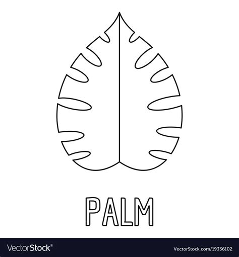 1500x1159 templates palm leaf for template printable. Palm leaf icon outline style Royalty Free Vector Image