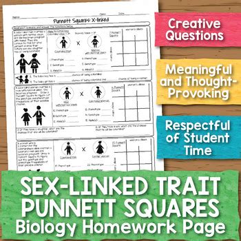 Incomplete and codominance worksheet answer the following questions. Sex-linked Trait Punnett Squares Biology Homework ...