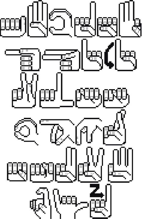 Add the date stitched and your name or initials to. American Sign Language Alphabet Cross Stitch Pattern, ASL ...