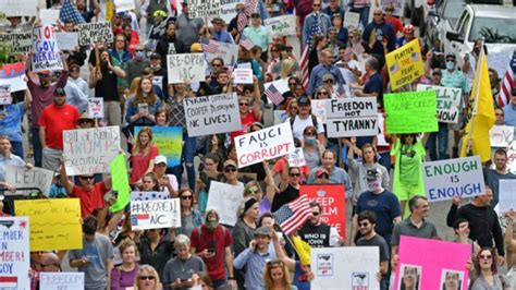 Police will seek to identify the hundreds of people who took to the streets as the state entered its sixth lockdown. Coronavirus US: Anti-lockdown protest organiser tests ...