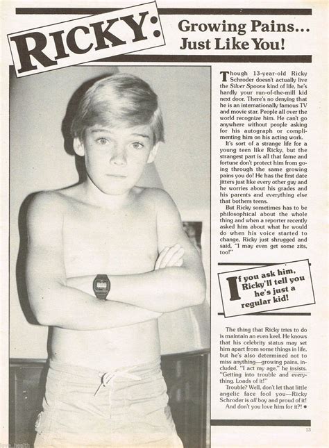 Richard bartlett schroder (born april 13, 1970) is an american actor and film director. love_health : RICKY SCHRODER - SHIRTLESS - 11"x8" MAG ...