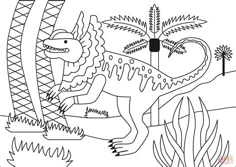 Dilophosaurus theropod dino coloring page for boys. Dilophosaurus coloring page | Free Printable Coloring Pages