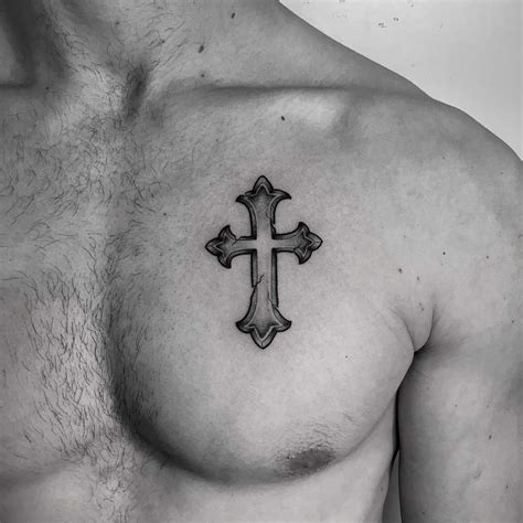 This video contains collection of 70 chest tattoos for men. Cross on the chest - Tattoogrid.net