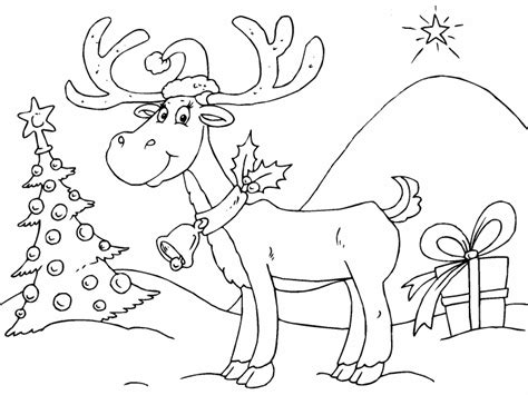 Christmas coloring sheets santa reindeer. Christmas Reindeer coloring page - Coloring Pages 4 U