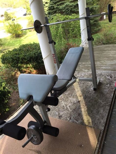 Check spelling or type a new query. Fitness Gear FG500 weight bench with 22 weights for Sale ...