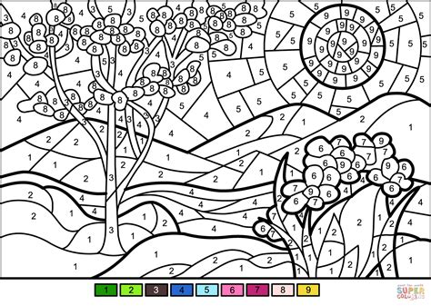 Spring Color by Number | Free Printable Coloring Pages Advanced color by number coloring pages.