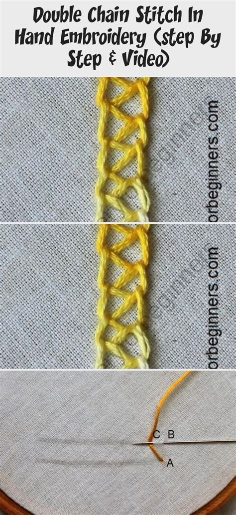 How to separate embroidery floss. Double chain stitch in hand embroidery (step by step ...