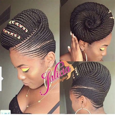 For a fabulous effect, twist a different string on one of the braids. Beautiful | Braided cornrow hairstyles, Cornrow hairstyles ...