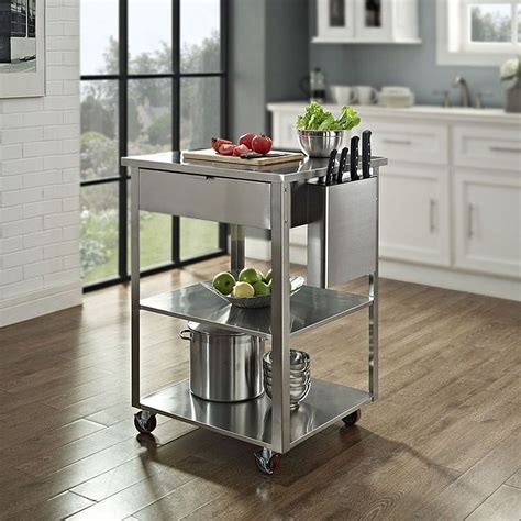 Diy 3tiers stainless steel kitchen cart with one basket,nsf approval 15 years shelving manufacture and nsf cert. Small Stainless Steel Islands for the Space-Savvy Modern ...