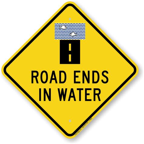 Check spelling or type a new query. Road Ends In Water Diamond Shape Sign | Quick Ship, SKU: K ...