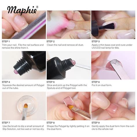 Try to keep your nails less than 5 mm (0.20 in) long so they're easier to manage and file down. Polygel Nails Step By Step - different nail designs