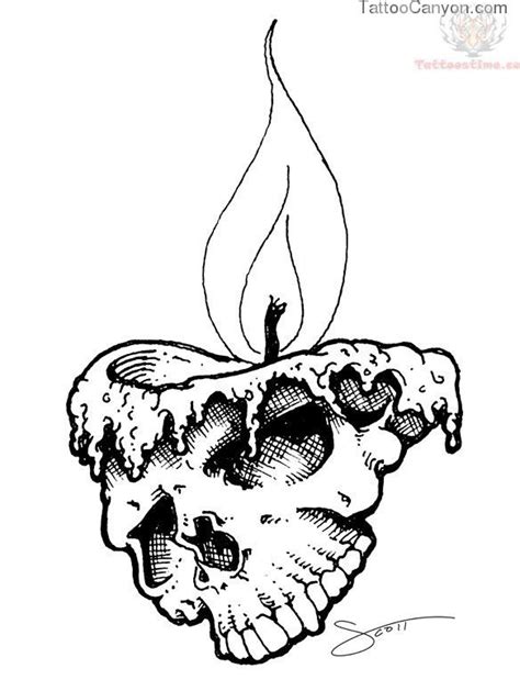 Maybe you would like to learn more about one of these? Melting Skull Candle Tattoo Design picture 13290 | Candle ...