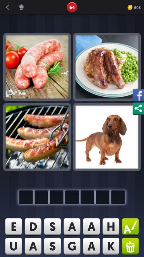If we remove the last letter, we will see it on television. 4 Pics 1 Word Answers Solutions: LEVEL 64 SAUSAGE