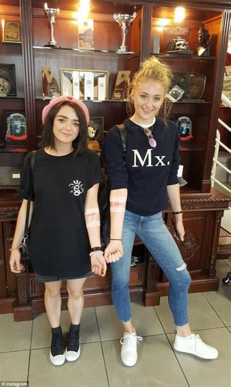 A comprehensive guide to all of sophie turner's tiny (and not so tiny) tattoos. Sophie Turner on matching tat with co-star Maisie Williams ...