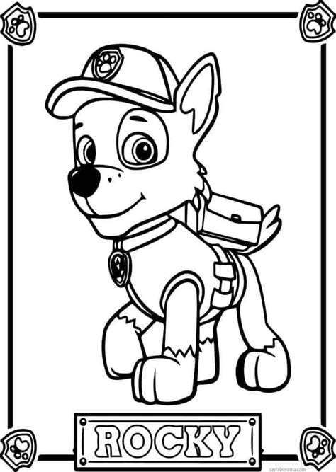 Paw patrol rescue team in action this coloring page shows the paw patrol team in action. Paw Patrol Coloring Pages Rocky | Paw patrol coloring, Paw ...