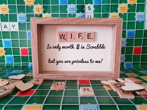 Check spelling or type a new query. Wife Anniversary gift. Gift for wife. Scrabble Tile Frame ...