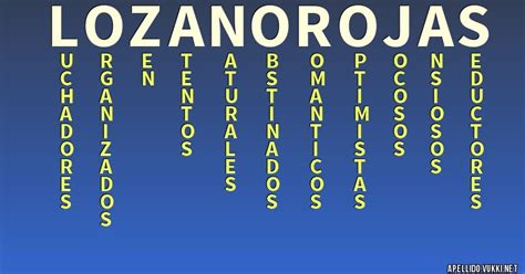 En concreto, 36622 personas (6.3 de cada 1000 habitantes) lo tienen como apellido paterno, y 36295 personas (6.3 de cada 1000. Significado del apellido lozano rojas - Significados de ...