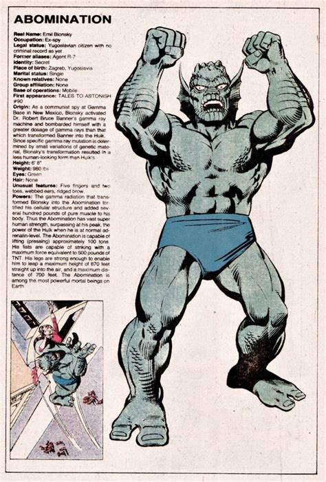 See more ideas about abomination marvel, marvel villains, marvel. Abomination | Marvel comic character, Marvel superheroes ...