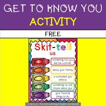 Let the fun and imagination of your kids run. Skittles - First Day of School Ice Breaker - FREEBIE | Get to know you activities, First day of ...