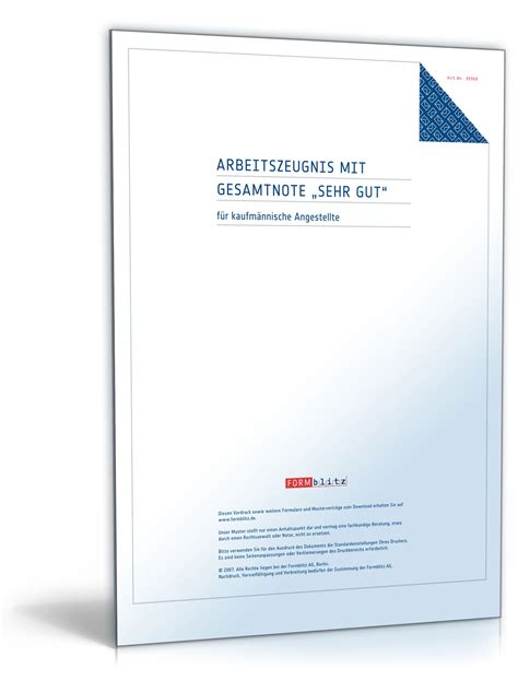 Arbeitszeugnis reinigungskraft note 1 sehr gut. Muster Arbeitszeugnis Kaufmännische Angestellte