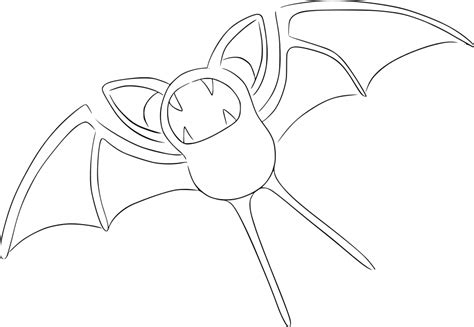 Print zubat coloring page (color). Pokemon Zubat coloring page