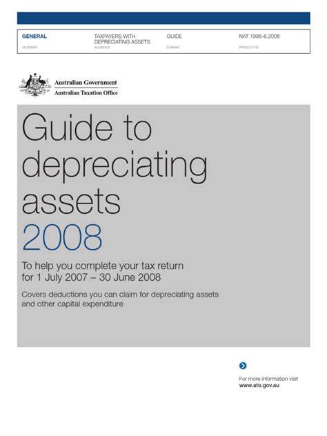 * televisions * computers * tablets * smartphones * internet * phone service * cable subscriptions * apps. NAT1996 Guide to Depreciating Assets 2008 | Tax Deduction ...