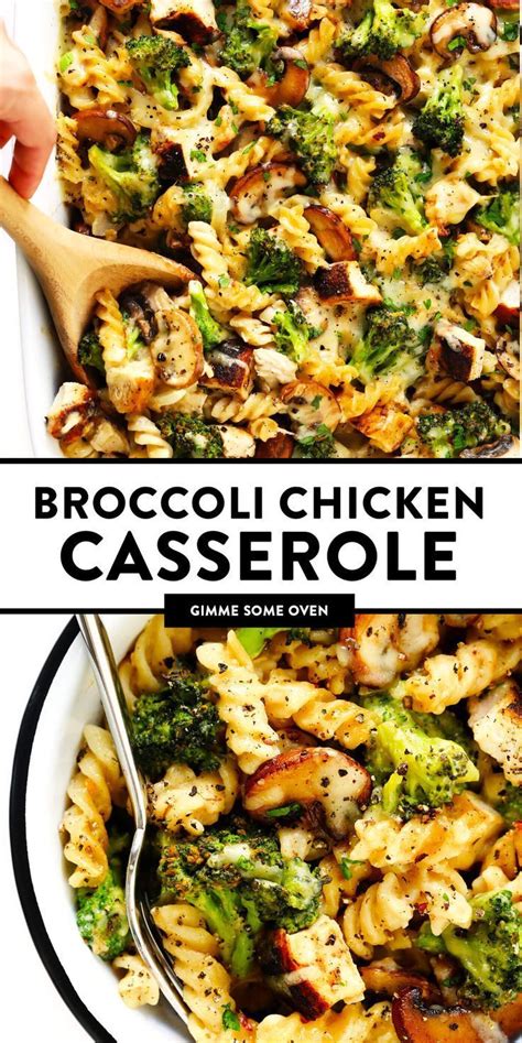 Three cheese chicken broccoli spaghetti squash bake. Healthier Broccoli Chicken Casserole Recipe | Gimme Some ...