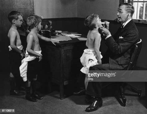 Special medical examination for young couple. A school doctor gives a medical examination to a group of ...