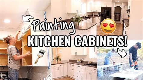 You don't clean the wood before painting. PAINTING OUR KITCHEN CABINETS DIY!!😍 BEFORE & AFTER OF OUR ...