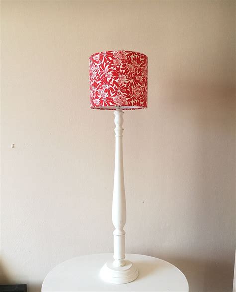 Enjoy free shipping on most stuff, even big stuff. White wood lamp with floral red white lampshade, chic ...