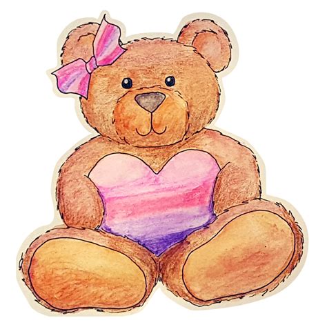 Watercolor Pencil bear | Watercolor pencils, Watercolor, Bear