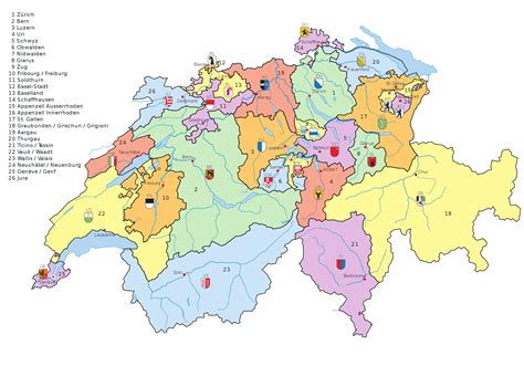 Karte bezirke der schweiz 2008. Karte Schweiz Kantonsgrenzen