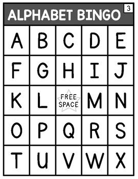 Each unique card contains a 4x4 playing grid (16 playing spaces . Alphabet BINGO by A Pinch of Kinder - Yukari Naka | TpT
